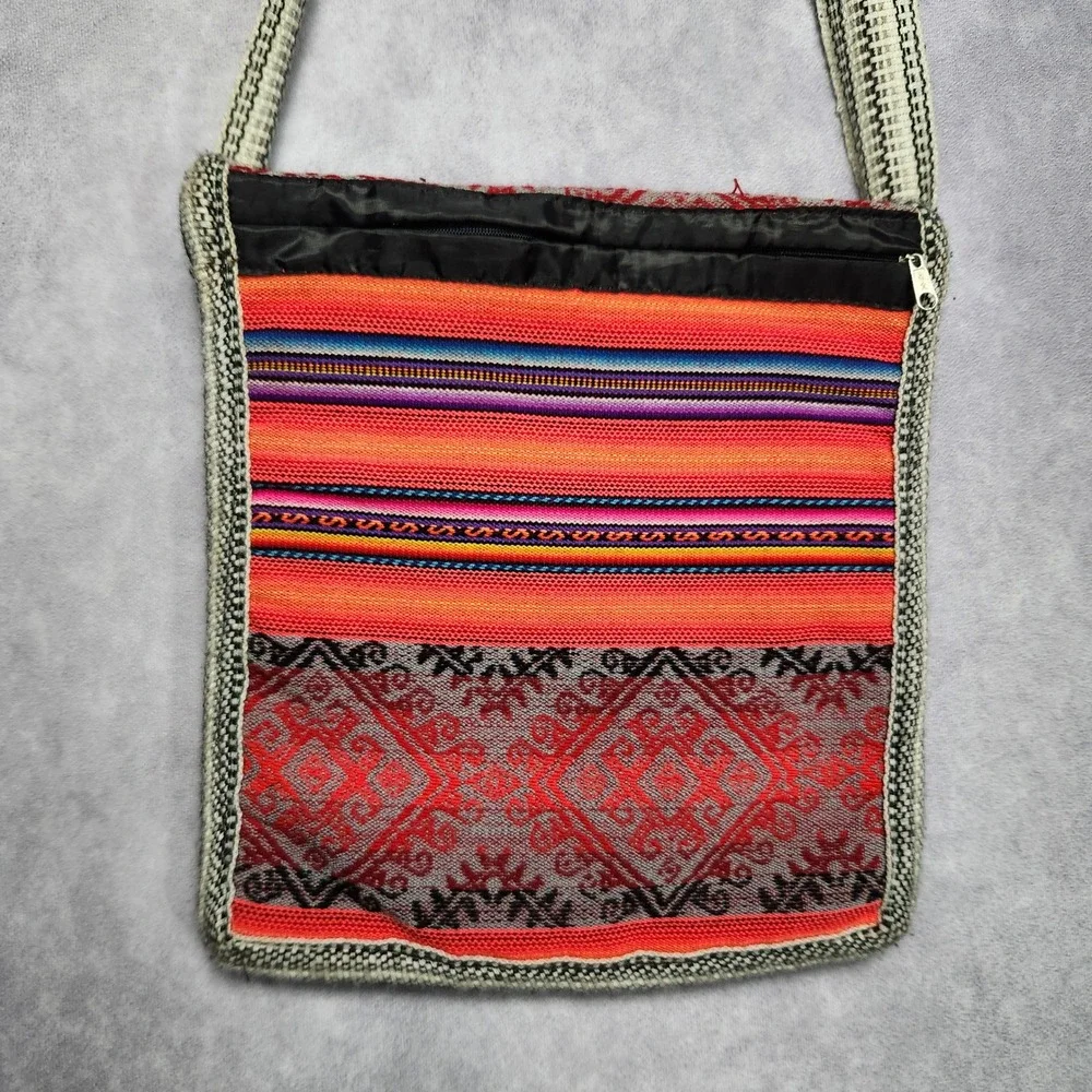 Machu Picchu Cusco Peru Woven Crossbody Bag Llama Embroidered South America‎